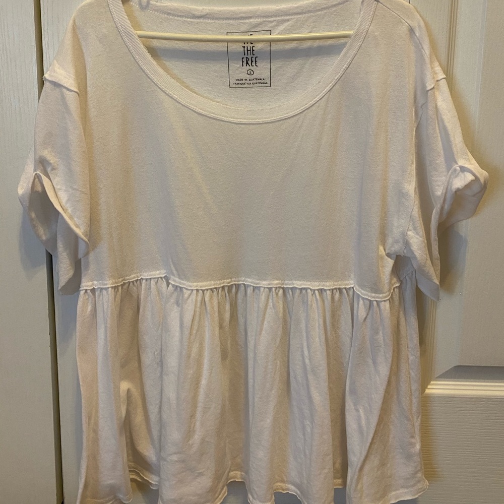 White Flowy Free People Shirt